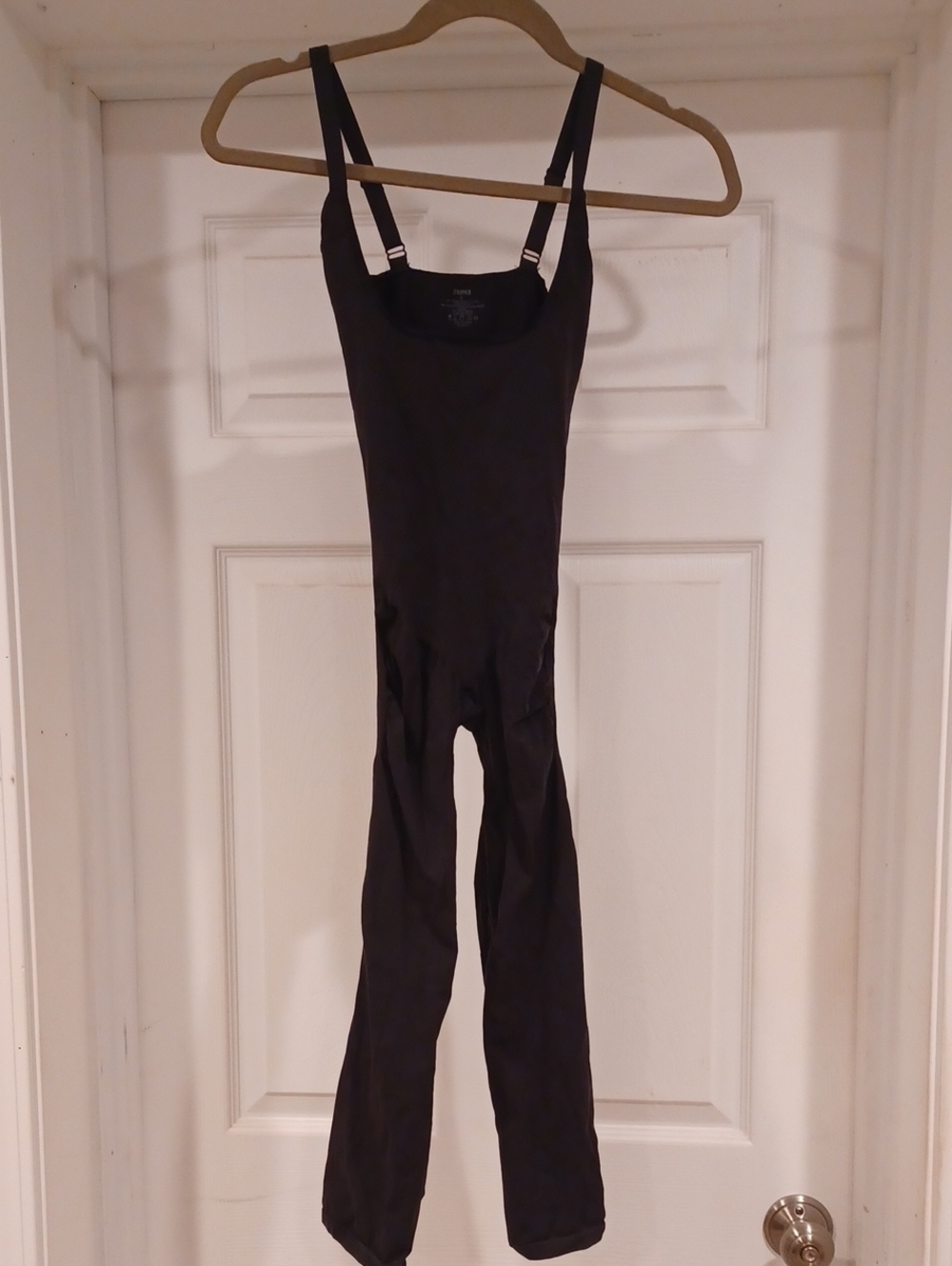 SKIMS Black Slim-Fit Stretch Jumpsuit Capri Shspewear with Adjustable Straps